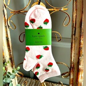 Kate Spade New York women's quarter socks with a strawberry pattern set of 3